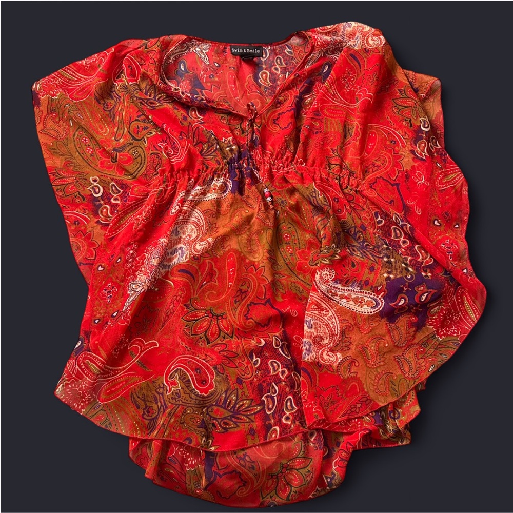Swim & smile sheer red swim cover